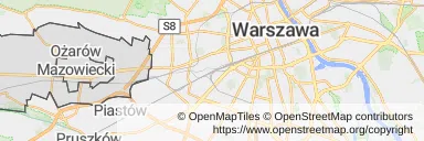 Mapa z zaznaczonym Ożarowie Mazowieckim