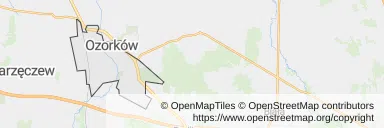 Mapa z zaznaczonym Ozorkowem