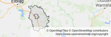 Mapa z zaznaczonym Pasłękiem