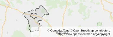 Mapa z zaznaczonym Pleszewem