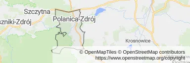 Mapa z zaznaczonym Polanicy-Zdroju