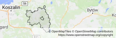Mapa z zaznaczonym Polanowem