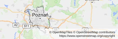Mapa z zaznaczonym Poznaniem