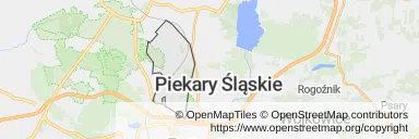 Mapa z zaznaczonym Radzionkowem