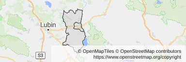 Mapa z zaznaczoną Ścinawem