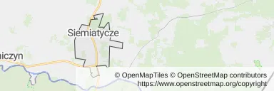 Mapa z zaznaczonym Siemiatyczami