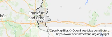 Mapa z zaznaczonymi Słubicami