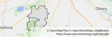 Mapa z zaznaczoną Sobótką