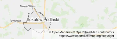 Mapa z zaznaczonym Sokołowie Podlaskim
