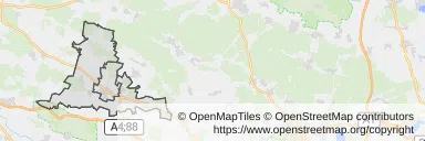 Mapa z zaznaczonym Strzelcach Opolskich