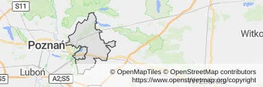 Mapa z zaznaczonym Swarzędzem