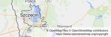 Operacja zaćmy na NFZ — Mapa z zaznaczonym Szczecinem