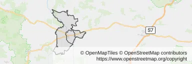 Mapa z zaznaczonym Szczekocinami
