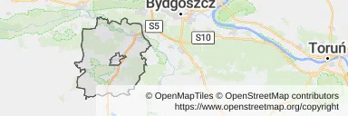 Mapa z zaznaczonym Szubinem