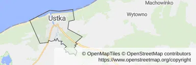 Mapa z zaznaczoną Ustką