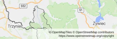 Mapa z zaznaczonym Ustroniu