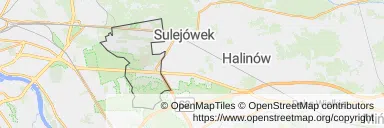 Mapa z zaznaczoną Wesołą w Warszawie