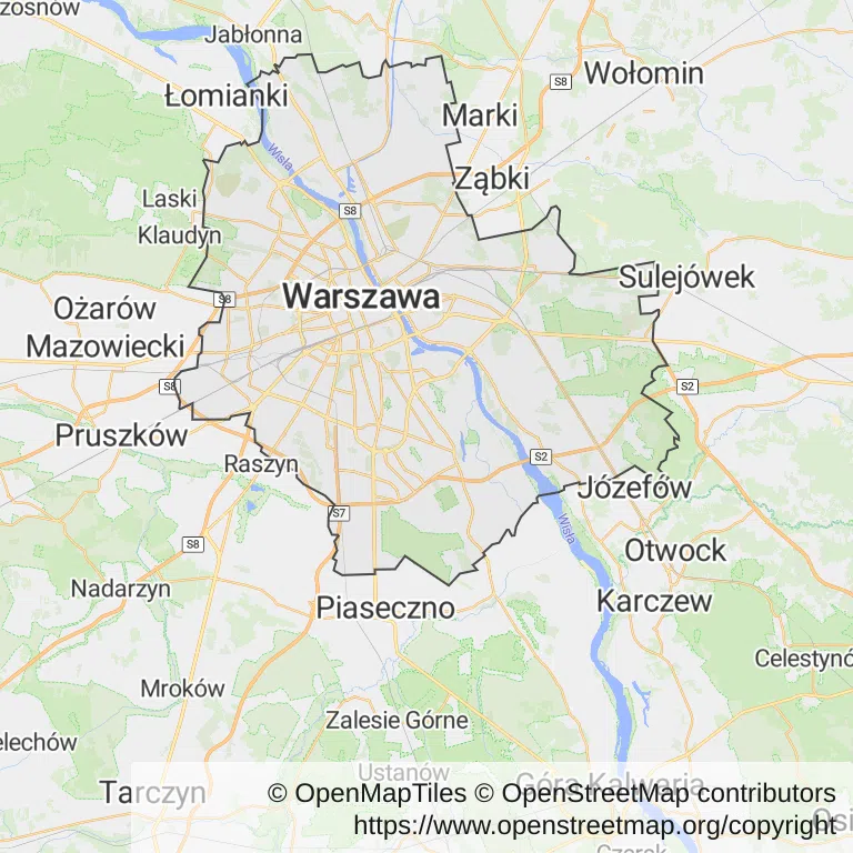 Kolonoskopia na NFZ — Mapa z zaznaczoną Warszawą