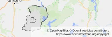 Mapa z zaznaczonym Witkowem