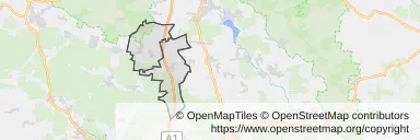 Mapa z zaznaczonym Woźnikami