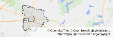 Mapa z zaznaczoną Wrześni