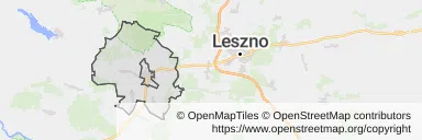 Mapa z zaznaczoną Wschowem