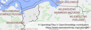 Kolonoskopia na NFZ — Mapa z zaznaczonym województwem zachodniopomorskim
