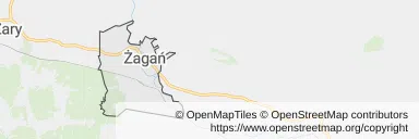 Mapa z zaznaczonym Żaganiu