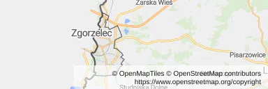 Mapa z zaznaczonym Zgorzelcu
