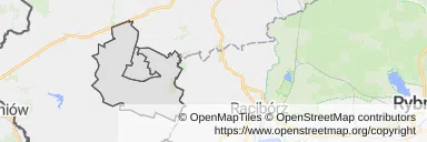 Mapa z zaznaczonym Baborowem