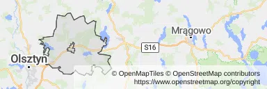 Mapa z zaznaczonym Barczewem