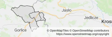 Mapa z zaznaczonym Bieczem