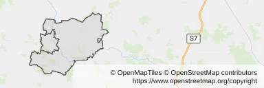 Mapa z zaznaczonym Bieżuniu