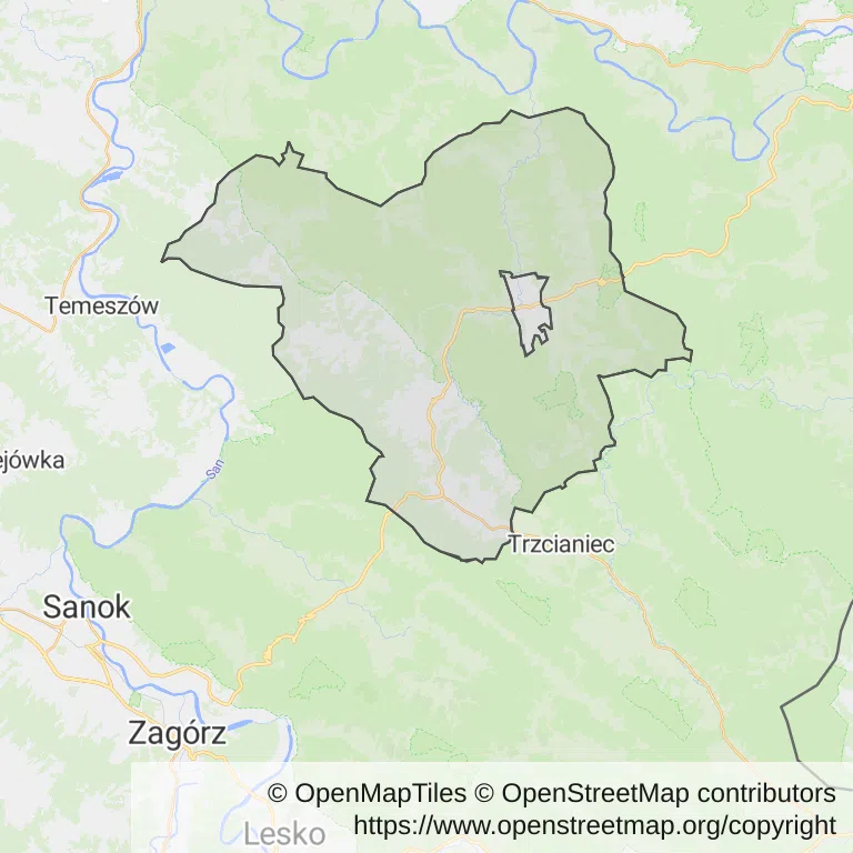 Mapa z zaznaczoną Birczy