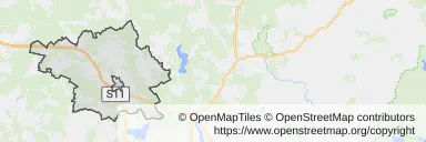 Mapa z zaznaczonymi Bobolicami