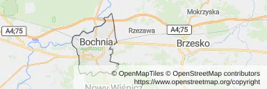 Mapa z zaznaczoną Bochni