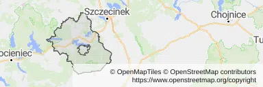Mapa z zaznaczonym Bornem Sulinowem