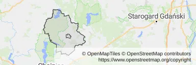 Mapa z zaznaczonym Brusami