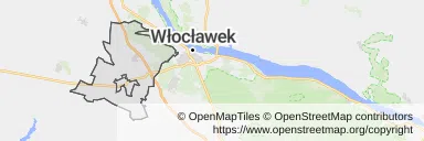 Mapa z zaznaczonym Brześciu Kujawskim