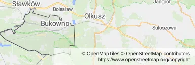 Mapa z zaznaczonym Bukownem