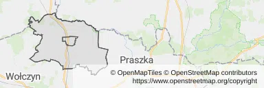 Mapa z zaznaczoną Byczynem