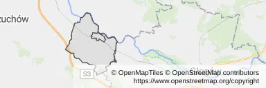Mapa z zaznaczonym Bytomiu Odrzańskim