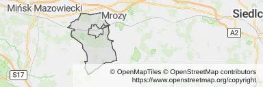 Mapa z zaznaczonym Cegłowem