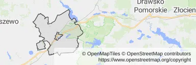 Mapa z zaznaczonym Chociwelu