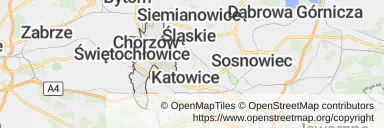 Mapa z zaznaczonym Chorzowem