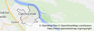 Mapa z zaznaczonym Ciechocinkiem