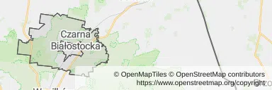 Mapa z zaznaczoną Czarnej Białostockiej