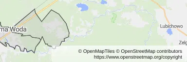 Mapa z zaznaczoną Czarnej Wodzem