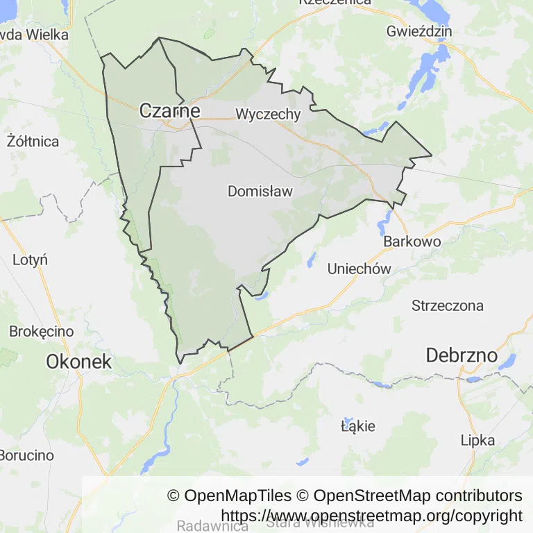 Mapa z zaznaczonym Czarnem