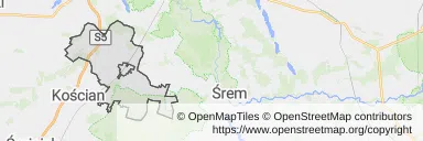 Mapa z zaznaczonym Czempiniu